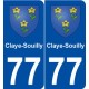 77 Claye-Souilly blason autocollant plaque stickers ville