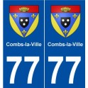 77 Combs-la-Ville blason autocollant plaque stickers ville