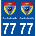 77 Combs-la-Ville blason autocollant plaque stickers ville