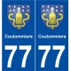 77 Coulommiers blason autocollant plaque stickers ville