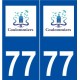 77 Coulommiers logo autocollant plaque stickers ville