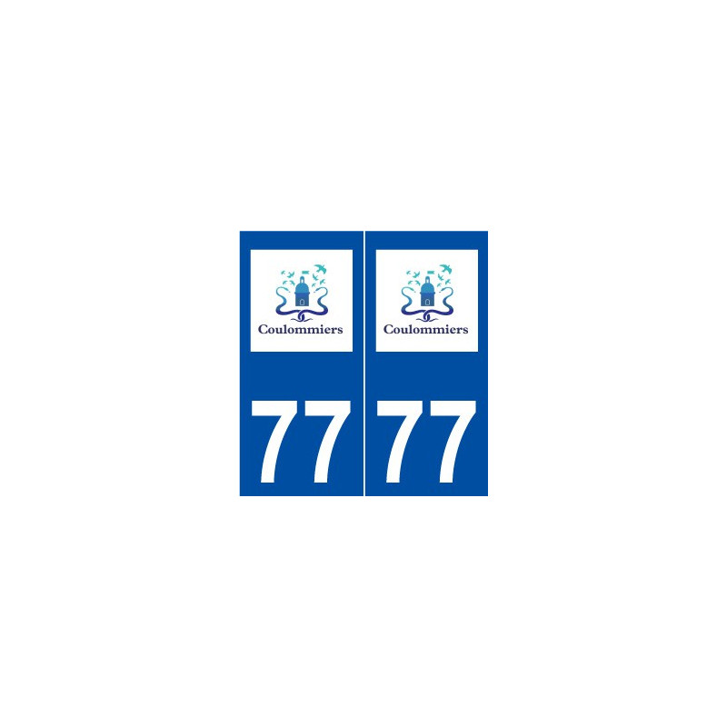 77 Coulommiers logo autocollant plaque stickers ville