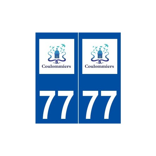 77 Coulommiers logo autocollant plaque stickers ville