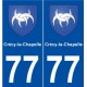 77 Crécy-la-Chapelle blason autocollant plaque stickers ville