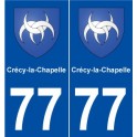 77 Crécy-la-Chapelle blason autocollant plaque stickers ville