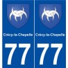 77 Crécy-la-Chapelle blason autocollant plaque stickers ville