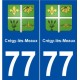 77 Crégy-lès-Meaux blason autocollant plaque stickers ville
