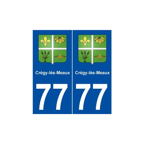 77 Crégy-lès-Meaux blason autocollant plaque stickers ville