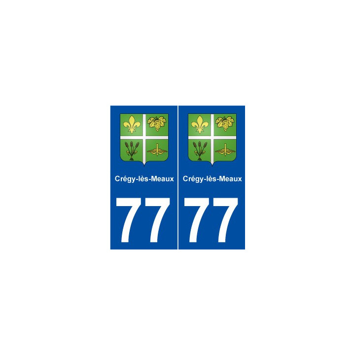 77 Crégy-lès-Meaux blason autocollant plaque stickers ville