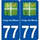 77 Crégy-lès-Meaux blason autocollant plaque stickers ville