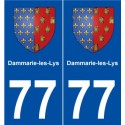 77 Dammarie-les-Lys blason autocollant plaque stickers ville
