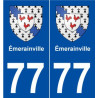 77 Émerainville blason autocollant plaque stickers ville