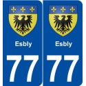77 Esbly blason autocollant plaque stickers ville