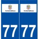 77 Fontainebleau logo autocollant plaque stickers ville