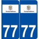 77 Fontainebleau logo autocollant plaque stickers ville