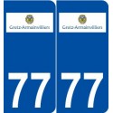 77 Gretz-Armainvilliers logo autocollant plaque stickers ville