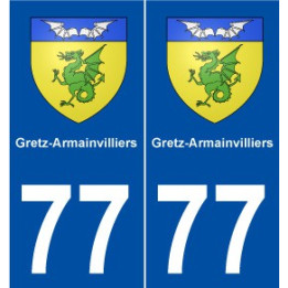 77 Gretz-Armainvilliers blason autocollant plaque stickers ville