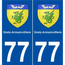77 Gretz-Armainvilliers blason autocollant plaque stickers ville