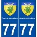 77 Gretz-Armainvilliers blason autocollant plaque stickers ville