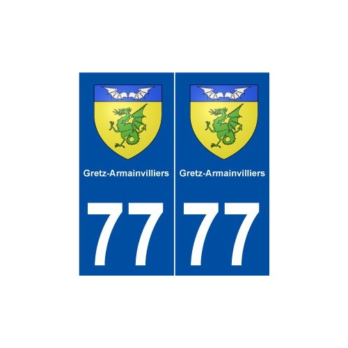 77 Gretz-Armainvilliers blason autocollant plaque stickers ville