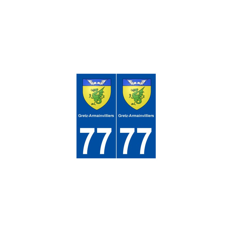 77 Gretz-Armainvilliers blason autocollant plaque stickers ville