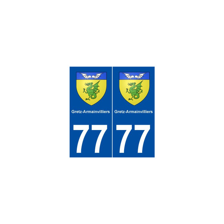 77 Gretz-Armainvilliers blason autocollant plaque stickers ville
