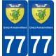 77 Gretz-Armainvilliers blason autocollant plaque stickers ville