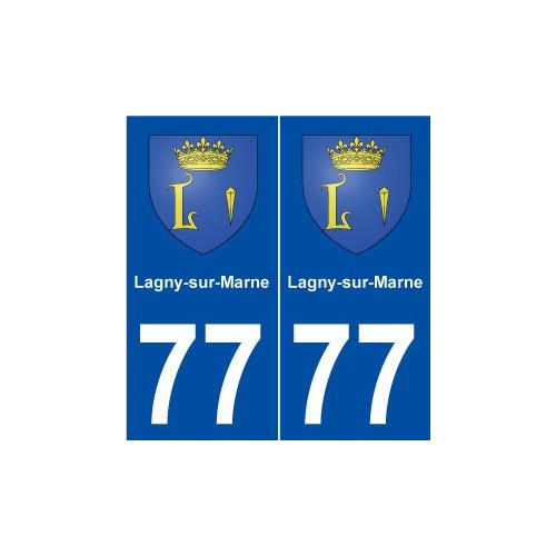 77 Lagny-sur-Marne blason autocollant plaque stickers ville