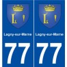 77 Lagny-sur-Marne blason autocollant plaque stickers ville