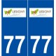 77 Lésigny logo autocollant plaque stickers ville