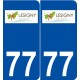 77 Lésigny logo autocollant plaque stickers ville