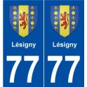 77 Lésigny blason autocollant plaque stickers ville