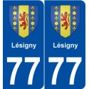 77 Lésigny blason autocollant plaque stickers ville
