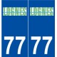77 Lognes logo autocollant plaque stickers ville