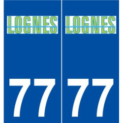 77 Lognes logo autocollant plaque stickers ville