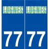 77 Lognes logo autocollant plaque stickers ville