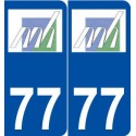 77 Magny-le-Hongre logo autocollant plaque stickers ville