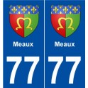 77 Meaux blason autocollant plaque stickers ville