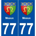 77 Meaux blason autocollant plaque stickers ville