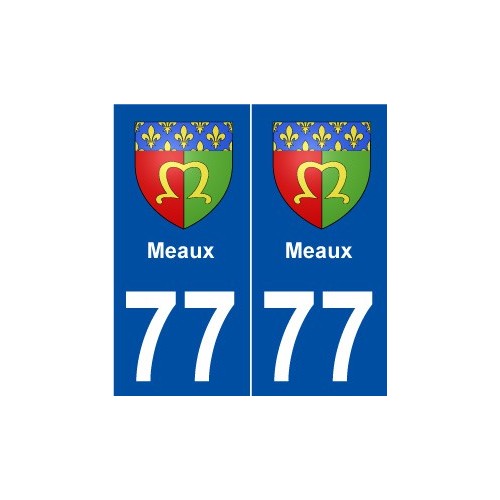 77 Meaux blason autocollant plaque stickers ville