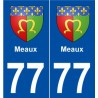 77 Meaux blason autocollant plaque stickers ville