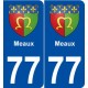 77 Meaux blason autocollant plaque stickers ville