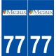 77 Meaux logo autocollant plaque stickers ville