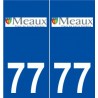 77 Meaux logo autocollant plaque stickers ville