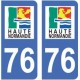 76 Seine Maritime autocollant plaque