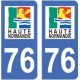 76 Seine Maritime autocollant plaque