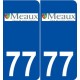 77 Meaux logo autocollant plaque stickers ville