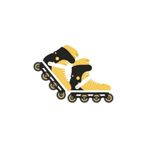 Autocollant sticker roller jaune adhésif