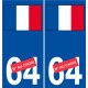 Autocollant France drapeau Autocollant stickers adhésif