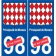 Monaco principauté numéro au choix autocollant plaque